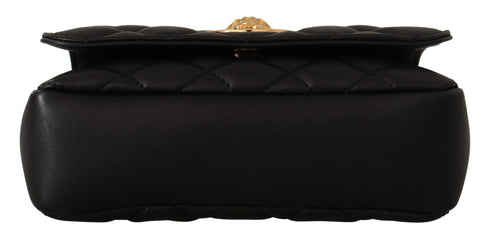 Versace Black Nappa Leather Medusa Shoulder Bag